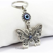 Biuti Metal Kelebek Nazar Boncuklu Anahtarlık