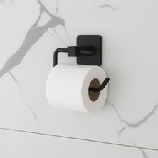 Riya Home Ev & Dekorasyon Kare Yapışkanlı Siyah Açık Tuvalet Kağıtlığı Wc Kağıtlık Tutucu