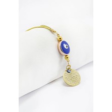 Biuti Metal Nazar Boncuğu Gold Renkli Metal Ayet'el Kürsi Dikiz Ayna Süsü