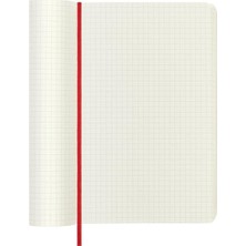 SÜS Squared Notebook, Soft Cover And Elastic Closure Journal, Scarlet Red, Size Large 13 x 21 A5, 192 Sayfa