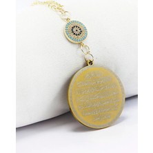 Biuti Zirkon Şık Nazar Boncuğu Ayetel Kürsi Hilye-I Şerif Paslanmaz 316L Çelik Araba Dikiz Ayna Süsü