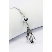 Biuti Siyah Beyaz Yuvarlak Nazar Boncuğu Metal Iskelet El Araba Dikiz Ayna Süsü