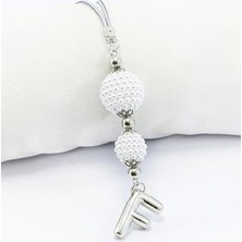 Biuti Incili Harfli Dikiz Ayna Süsü FEN06968 Harfi, Gümüş Renkli Hediyelik Yeni Araba Hediyesi