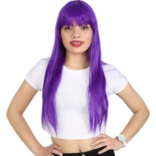 Uzun Kahküllü Fiber Sen Peruk / Mor