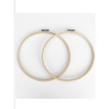 İğne İzi Vidalı Ayarlanabilir Tahta Nakış Kasnağı - Kanaviçe ve Etamin Çerçevesi 2'li 24 cm