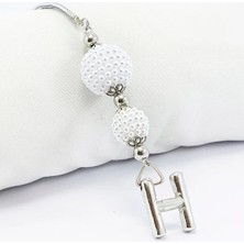 Biuti Incili Harfli Dikiz Ayna Süsü H Harfi, Gümüş Renkli Hediyelik Yeni Araba Hediyesi