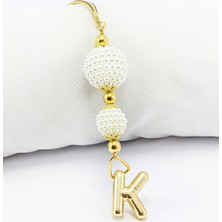 Biuti Iki Kat Incili Harfli Dikiz Ayna Süsü K Harfi, Gold Renkli Hediyelik Yeni Araba Hediyesi