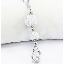 Biuti Incili Harfli Dikiz Ayna Süsü G Harfi, Gümüş Renkli Hediyelik Yeni Araba Hediyesi