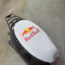 Şimika Redbull Beyaz Penye Motorsiklet Sele Kılıfı 1.kalite Likrali Penye Yıkanabilir