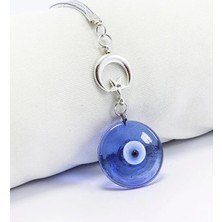 Biuti Metal Ay Yıldız Cam Nazar Boncuğu Araba Dikiz Ayna Süsü Metal El Yapımı Cam Hediyelik Aksesuar