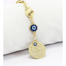 Biuti Hediyelik Metal Deniz Kabuğu Küçük Ayetel Kürsi Nazar Boncuğu Araba Dikiz Ayna Süsü