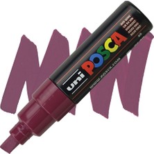 Uni-Ball Posca Boyama Kalemi 8.0 Su Bazlı Poster Markörü Şarap Kırmızı PC-8K (6 Lı Paket)