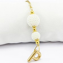 Biuti Iki Kat Incili Harfli Dikiz Ayna Süsü P Harfi, Gold Renkli Hediyelik Yeni Araba Hediyesi