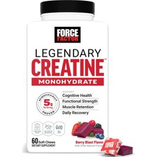 Force Factor Legendary Creatine Monohydrate Memory & Cognitive Sugar Free, Berry Blast 60 Chews