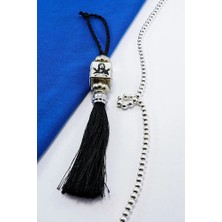 Biuti Siyah Beyaz Hz.ali Araba Dikiz Ayna Süsü, Püsküllü Araba Dekoru