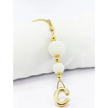 Biuti Iki Kat Incili Harfli Dikiz Ayna Süsü C Harfi, Gold Renkli Hediyelik Yeni Araba Hediyesi