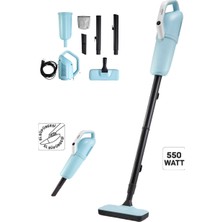 Arzum Gırgır 2'si 1 Arada Dikey Elektrikli Süpürge Mavi Güçlü Emiş Performanslı Kablolu El Süpürgesi Pratik Mutfak ve Ev Süpürgesi