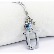 Biuti Metal Nazar Boncuğu Yıldız Y Harfli Dikiz Ayna Süsü, Elastik Ipli Hediyelik Yeni Araba Hediyesi