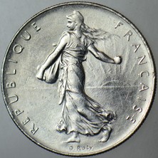 Banknoting Fransa 1 Frank 1965 Çil(-)