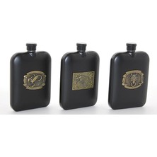 LuxeGem Paslanmaz Çelik Kabartmalı Tekli 6 Oz Matara ALK2666