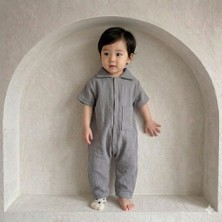 HappyKds123 Gri Müslin Tulum