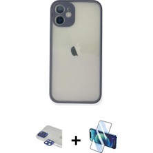 İlk El Grup Ieg™ iPhone 11 Pro Max Ahenk Çizgi Serisi - Siyah 3D Antistatik Cam Ekran Koruyucu + Lacivert Pers Alüminyum Kamera Lens
