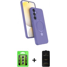 İlk El Grup Ieg™ Galaxy A35 5g Iz Işık Koleksiyonu - Siyah 6d Antistatik Mat Seramik Hayalet Nano Ekran Koruyucu + Gümüş Raze Metal Kamera Lens