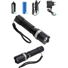 LuxeGem Swat Profesyonel Şarjlı El Feneri Ledli+Flashlight+Zoom Özellikli 6 Parça Full Set