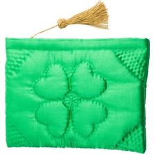 Ky Atelier Yeşil Saten Kapitone Portföy Çanta- El Yapımı Clutch- Abiye & Günlük Kullanım- Şık Kadın Çanta