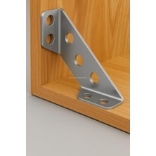 SÜS Yönsüz Köşe Bağlantı Aparatı, 62X23X18 Mm, 1 mm Kalınlık, Montaj Plakası, Ahşap, Raf, Masa, Dolap Bağlantısı, Mobilya Montaj Parçası, Dayanıklı, Galvaniz Kaplama, Bağlantı Elemanı (10 Adet)