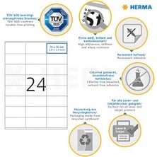 SÜS 4453 Adres Etiketi, 100 Yaprak, 70 x 36 Mm, A4 Yaprak Başına 24 Adet, 2400 Çıkartma, Kendinden Yapışkanlı, Yazdırılabilir, Lazer, Mürekkep Püskürtmeli Yazıcı Için