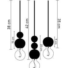 SÜS Ahşap Detaylı Modern Rustik Sarkıt Avize Şık ve Doğal Tasarım Salon Oturma Odası (Beyaz-Ahşap)
