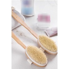 SÜS Banyo Peeling Duş Lifi Vücut Fırçası Sırt Kesesi Kuru Fırçalama At Kılı Selülit Giderici Ahşap 1450