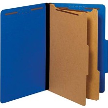 SÜS Geri Dönüşümlü Sınıflandırma Dosya Klasörleri, 2 Bölücü, 2 "gömülü Bağlantı Elemanları, 2/5 Sekmeli Kesim, Yasal Boyut, Koyu Mavi, 10'lu Kutu (29035P)