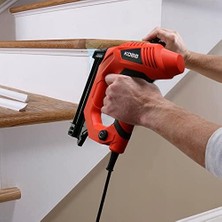 SÜS KBZ90 15-25MM Zımba ve 15-32MM Profesyonel Çivi Çakma Makinesi + 3000 Adet Yedek Zımba ve Çivi, Kırmızı/siyah