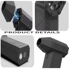 SÜS Turbo Jet Fan 120.000 Rpm Şarjlı Ek Başlıklı 3 Kademeli Fenerli Basınçlı Hava Püskürtme Temizleyici – Taşınabilir Toz Üfleme Pc Klavye Kasa Oto Araç Kurutucu Su Itici Araba Temizliği Mangal Fanı