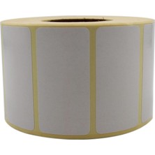SÜS Kuşe Etiket 60MM x 30MM Ruloda 1000 Adet 40MM Çapında Baskısız Barkod Yazıcı Etiketi