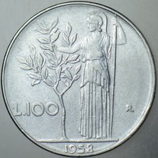 Banknoting Italya 100 Liret 1958 Tanrıça Minerva Görselli.