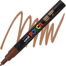 Uni-Ball Markör Boyama Kalemi Posca Su Bazlı Poster 0.9-1.3 Mm Kahverengi pc-3m (6 Lı Paket)