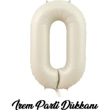 İrem Parti Dükkanı Retro Deniz Kumu Bej Krem 0 Yaş Rakam Balon 74 cm 34 Inç