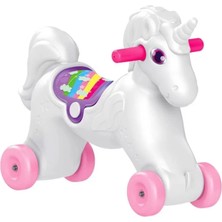 Dolu Unicorn Sallanan Tekerlekli At Dış Mekan Kullanımına Uygun Eğlenceli Tasarım