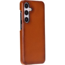 Buğz Samsung Galaxy S25 Uyumlu, Hakiki Deri, El Yapımı Arka Kapak, Gölgeli Taba
