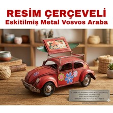 Direkstoktan Vintage Metal Vosvos Fotoğraf Çerçeveli Dekoratif Araba - 1004E-1688SS
