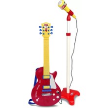 Elektronik Ayaklı Mikrofonlu Gitar Seti Kırmızı