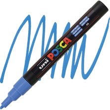 Uni-Ball Markör Boyama Kalemi Posca Su Bazlı Poster 0.9-1.3 Mm Gök Mavi pc-3m (6 Lı Paket)