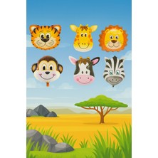 Eng Parti Dünyası Safari Hayvan Figürlü 6’lı Folyo Balon Seti Aslan Kaplan Zürafa Zebra Maymun Inek Parti Balonları