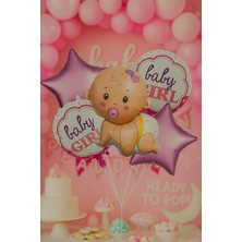 Eng Parti Dünyası Baby Girl 5’li Folyo Balon Seti Bebek Doğum Baby Shower Parti Süsü Helyum Uyumlu | Eng-29 |