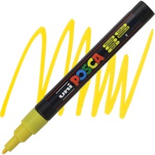 Uni-Ball Markör Boyama Kalemi Posca Su Bazlı Poster 0.9-1.3 Mm Sarı Pc-3M (6 Lı Paket)