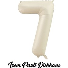 İrem Parti Dükkanı Retro Deniz Kumu Bej Krem 7 Yaş Rakam Balon 74 cm 34 Inç