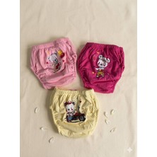 Aydede Kids 3’lü Kız Bebek Alıştırma Külotu %100 Pamuk Desenli Tuvalet Eğitim Külot Seti